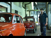 Clerkenwell motors: Beautiful classics, from small to big. Two Fiats 500.