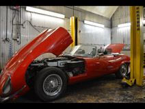 Clerkenwell motors: Beautiful classics, Jaguar E Type, in red